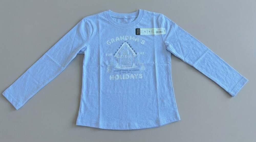 Okie Dokie Toddler Girls Christmas Long Sleeve Graphic Holiday Tee Size 4T